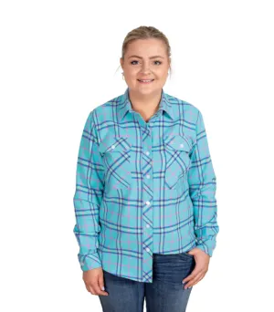 50502254 Just Country Women's Brooke Work Shirt Flannel Turquoise