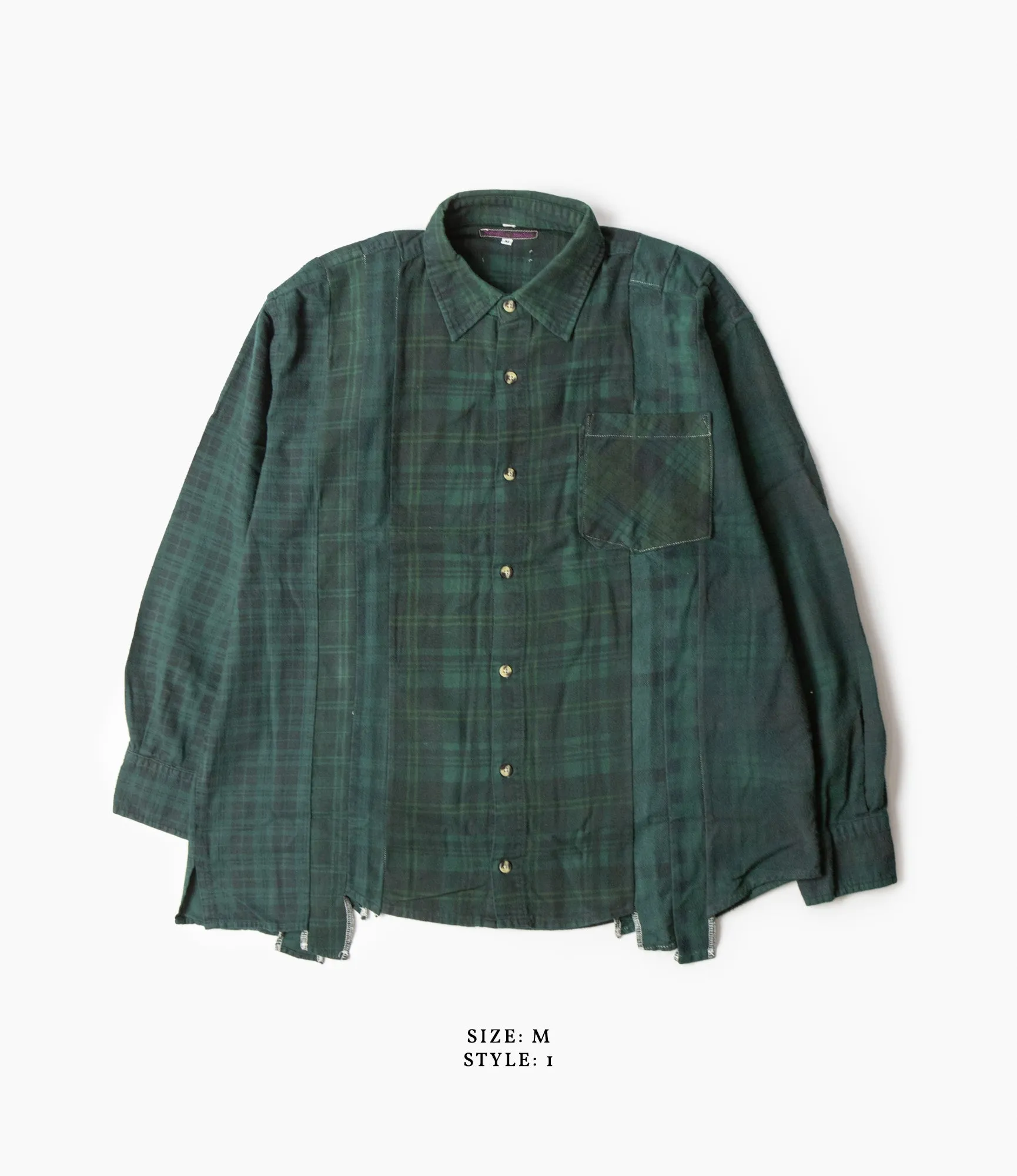 7 Cuts Flannel Shirt – Green Over Dye