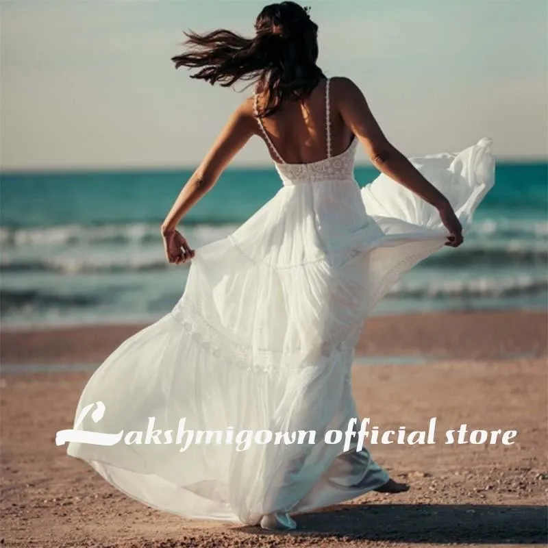 A-Line Chiffon Weddding Dresses Off Shoulder Backless