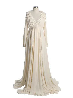 Adjustable Neck Long Sleeves Side Slit Photo Shoot Dresses Photography Props YEWEN YW230307