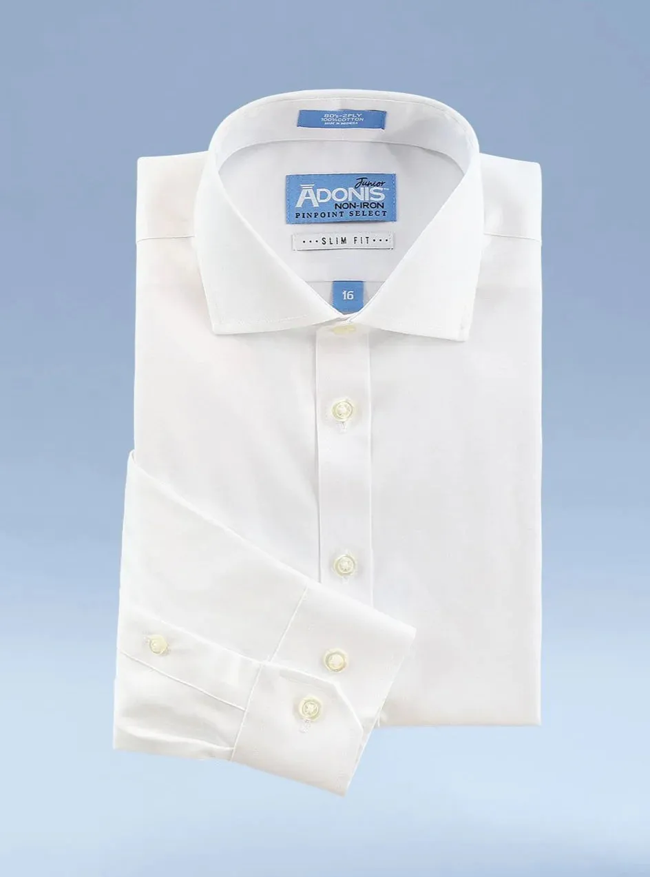 Adonis Pinpoint Non-Iron Cotton Boys Dress Shirt - French Cuff