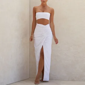Adyce 2020 Neue Sommer Fashion White Liebsten Sets Sexy Sleveless Frauen 2 Zwei Stück Sets Nachtclub Promi-party Casual Sets