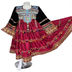 Afghan Long Dress in Purple