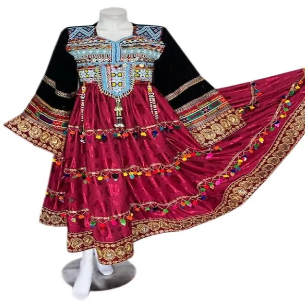 Afghan Long Dress in Purple