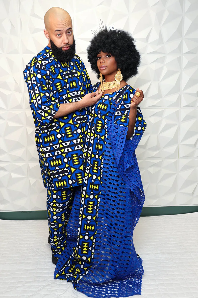 African Print Tunic Top and Pant Set Nasir