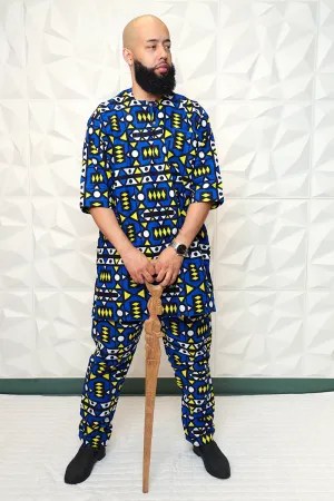 African Print Tunic Top and Pant Set Nasir