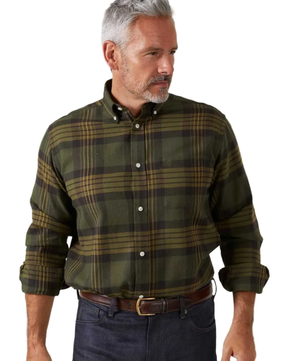 Alan Paine Ilkley Flannel Button-Down Collar Shirt Clearance