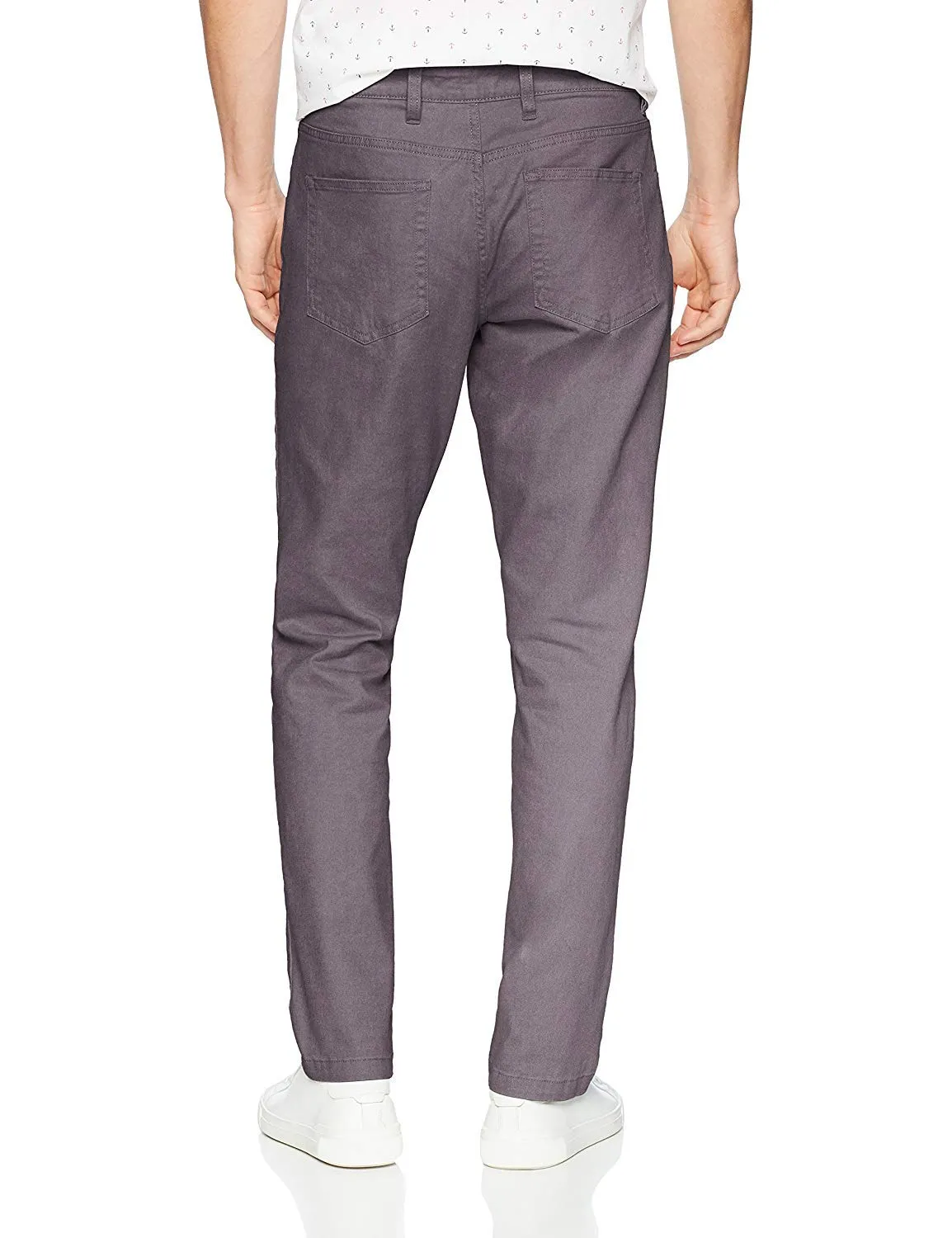 Amazon Essentials Men's Chino, Slim-Fit pants with 5-Pockets, Comfort Stretch, 34W x 32L, Grey (Previously GoodThreads)