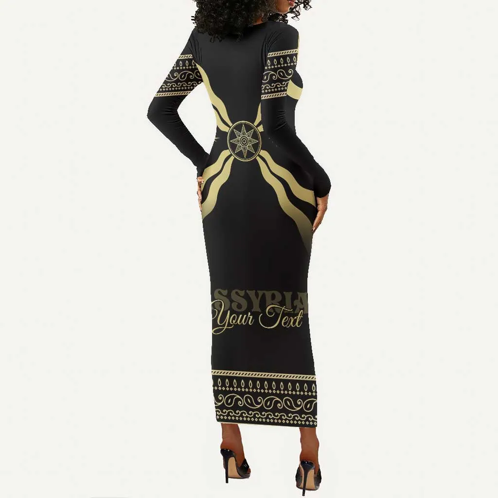 Assyria Empire Long Sleeve Bodycon Dress Assyrian Mythological Spirit LT01