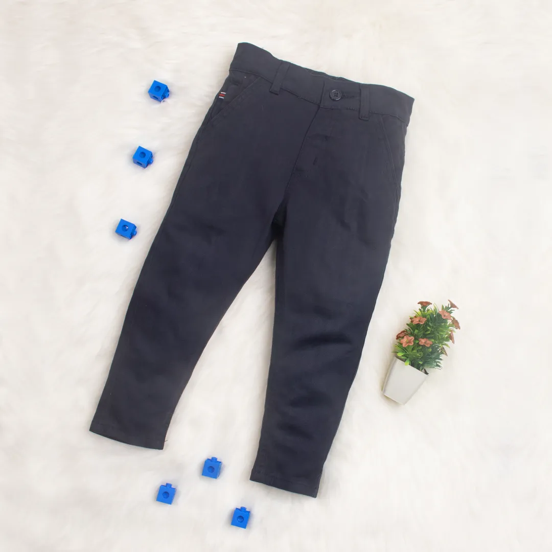 Baby Boy Navy Blue Cotton Chinos