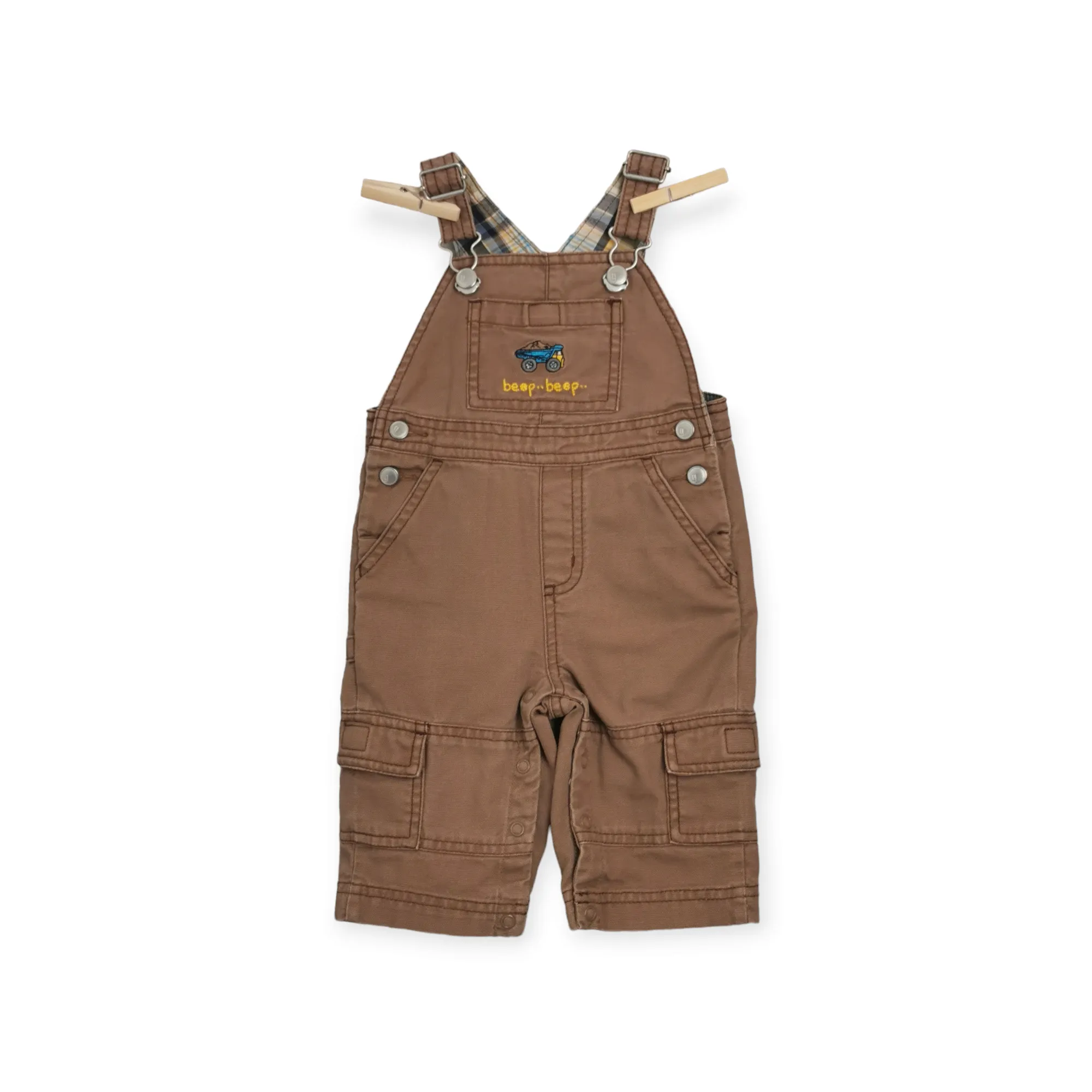 BABY BOY SIZE 3/6 MONTHS - GYMBOREE, Cotton Cargo Overalls EUC B56