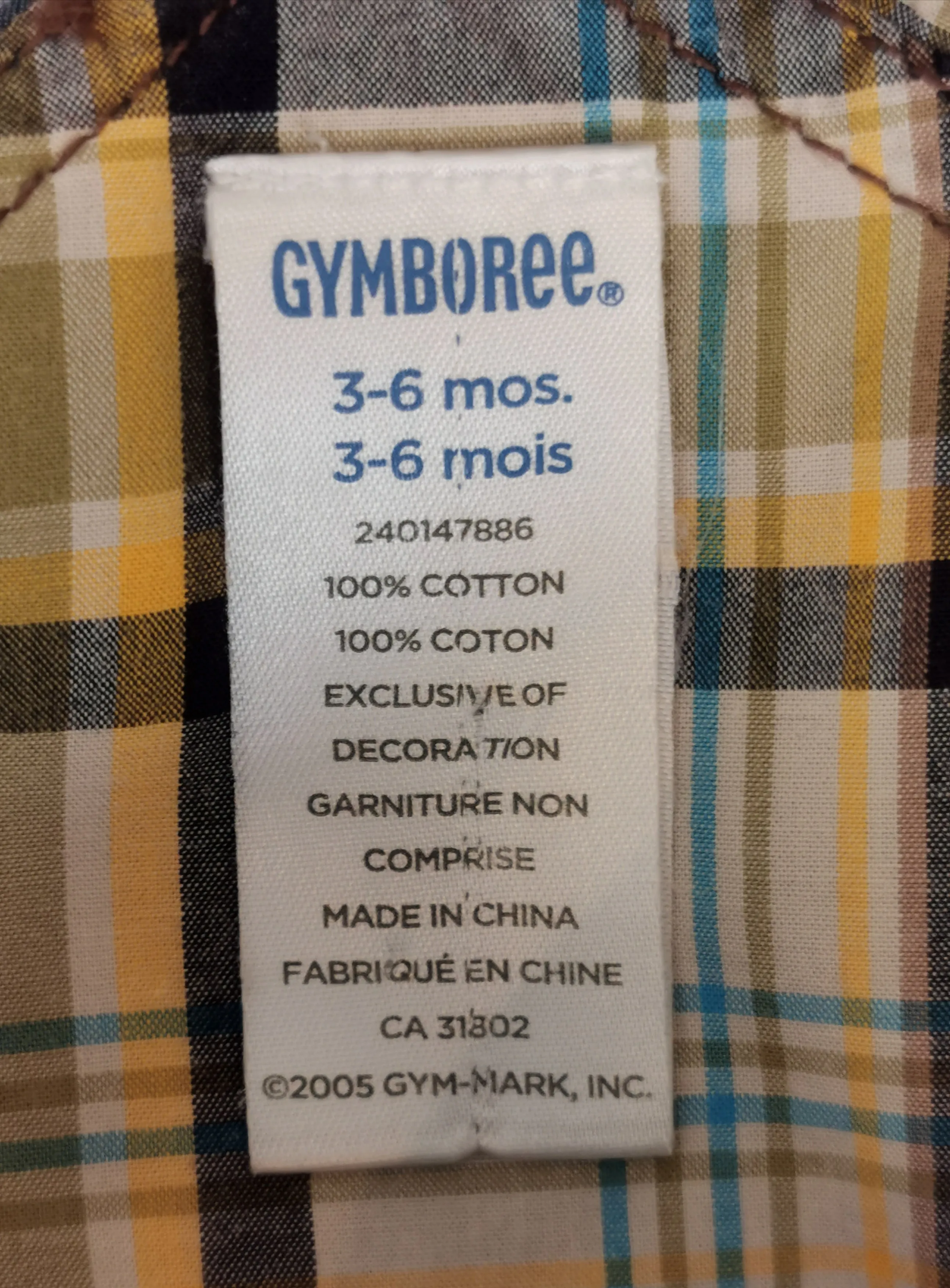 BABY BOY SIZE 3/6 MONTHS - GYMBOREE, Cotton Cargo Overalls EUC B56