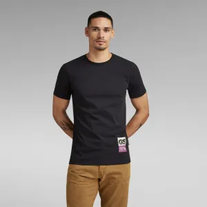 Back Graphic Slim T-Shirt  - Black