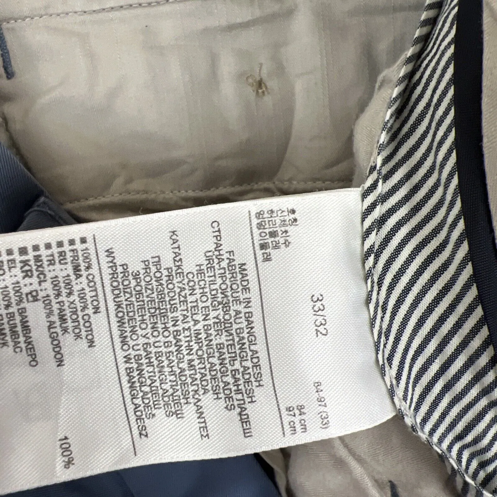 Banana Republic Mens Blue Chinos Trouser Pants Size 33/32