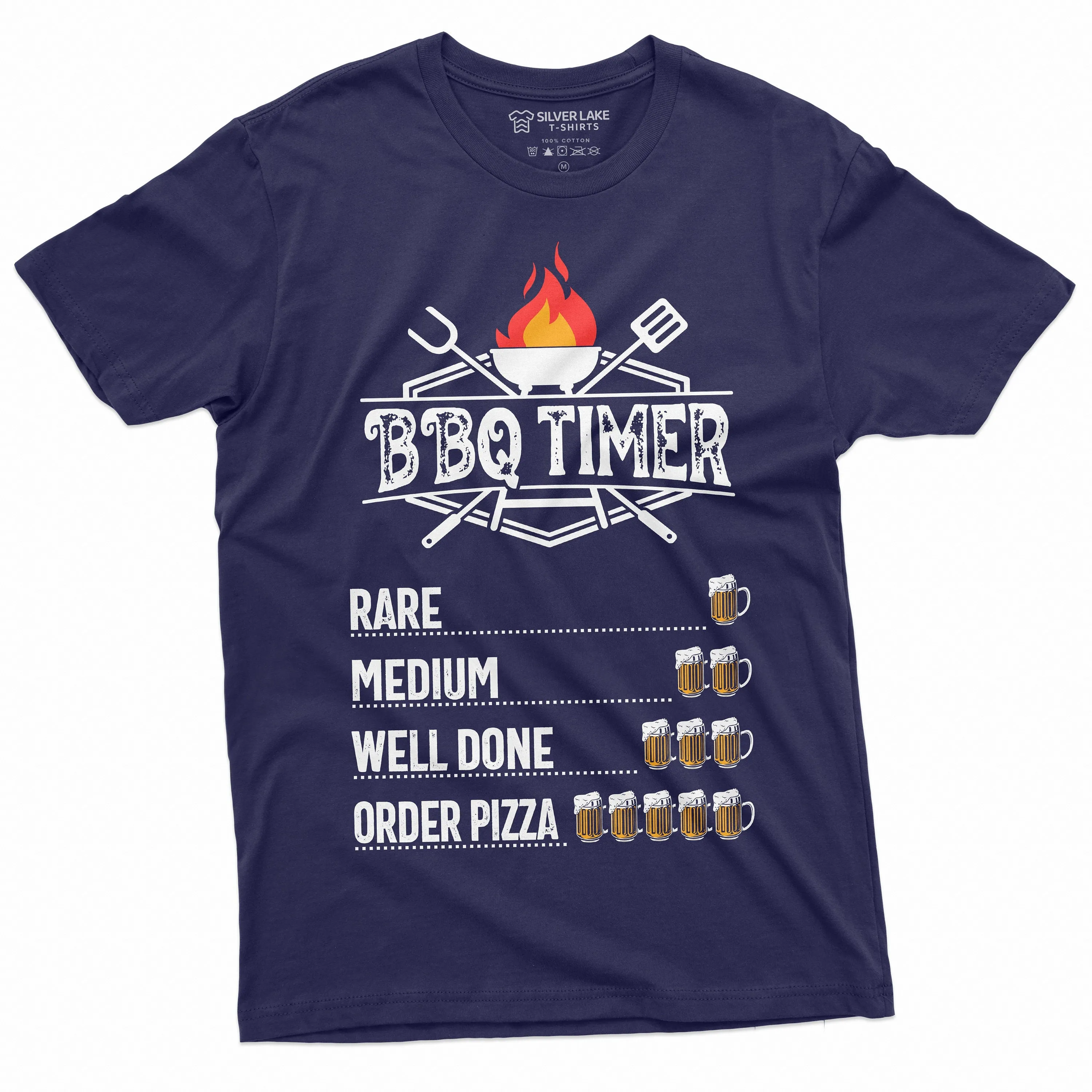 BBQ Grilling Father's Day Mens 4th of July Tee Shirt Funny Shirts Beer Timer Grandpa Dad Husband gift ideas