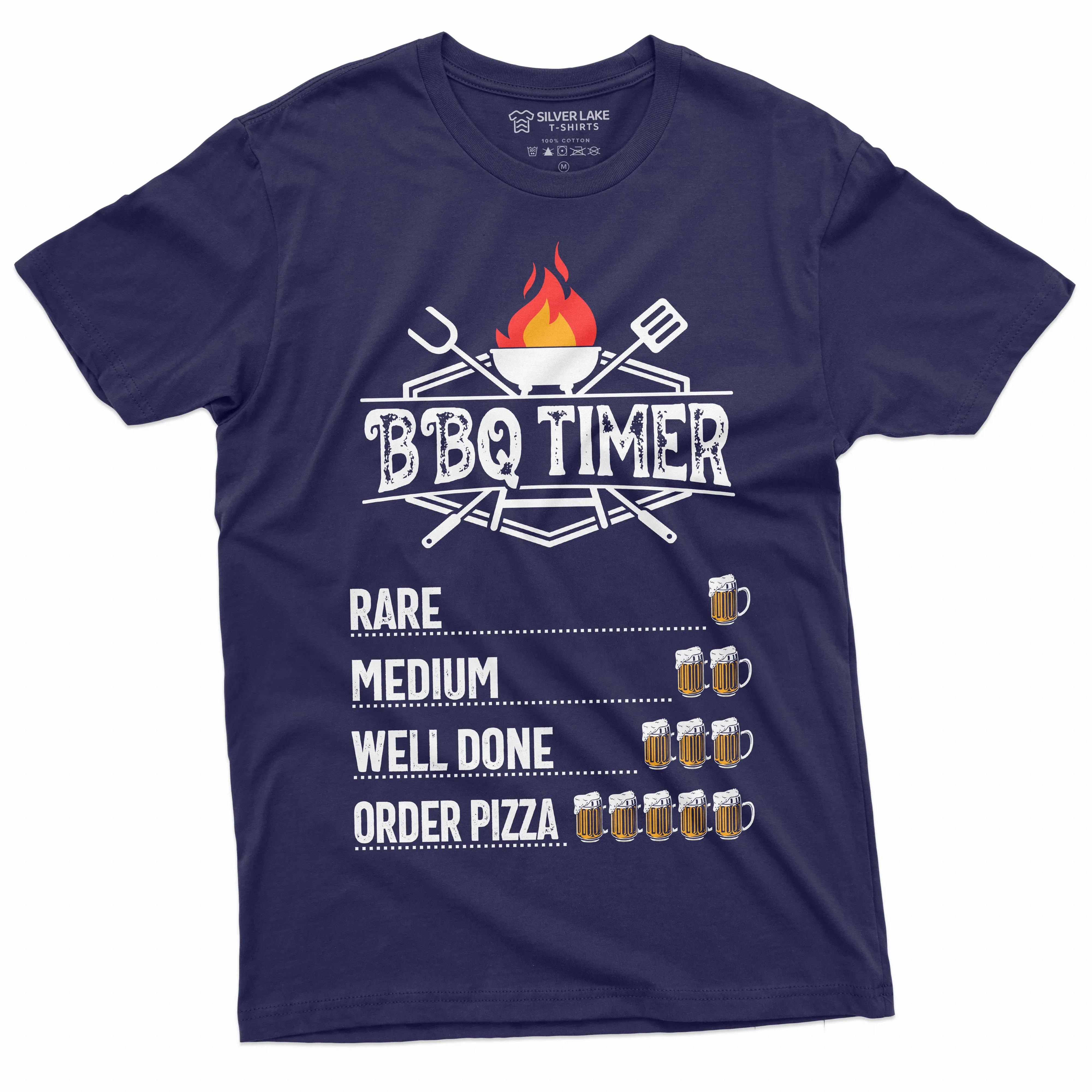 BBQ Grilling Father's Day Mens 4th of July Tee Shirt Funny Shirts Beer Timer Grandpa Dad Husband gift ideas