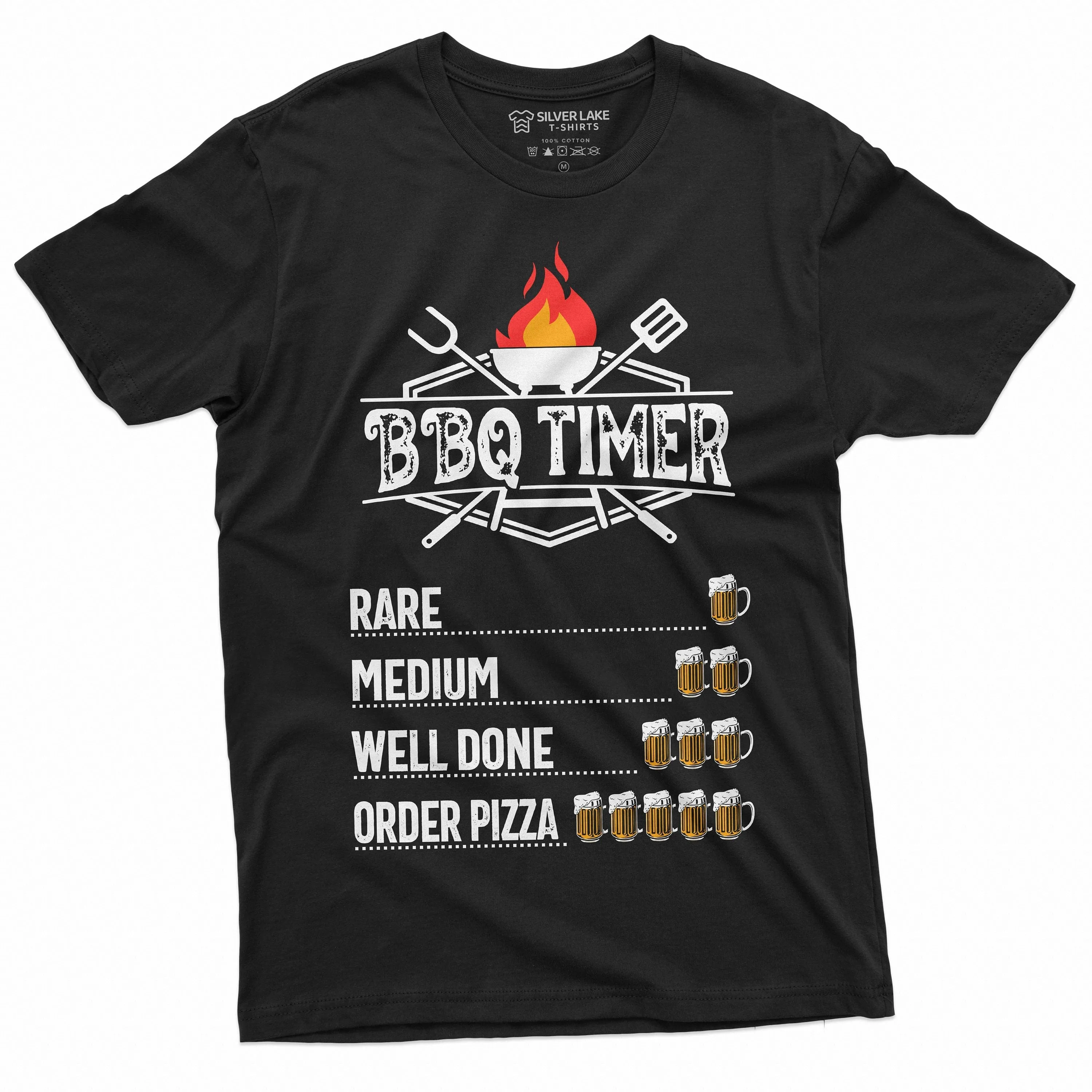 BBQ Grilling Father's Day Mens 4th of July Tee Shirt Funny Shirts Beer Timer Grandpa Dad Husband gift ideas