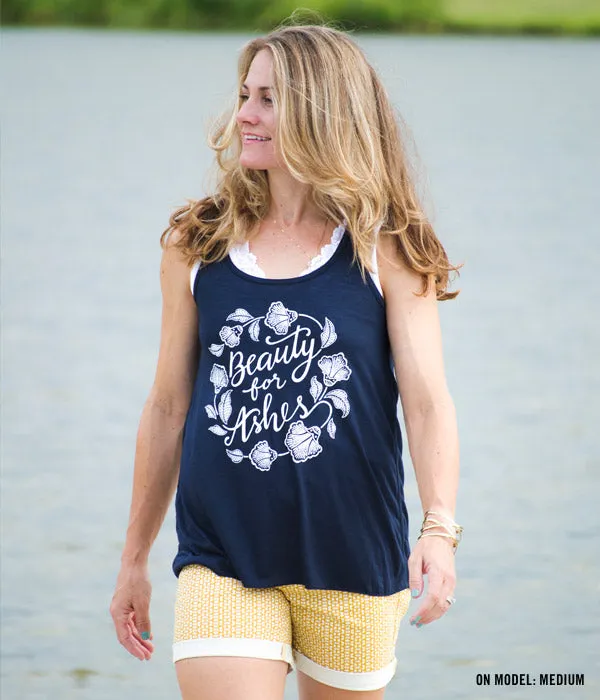 Beauty For Ashes Tank – Navy