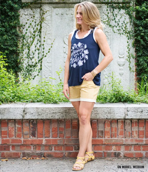 Beauty For Ashes Tank – Navy