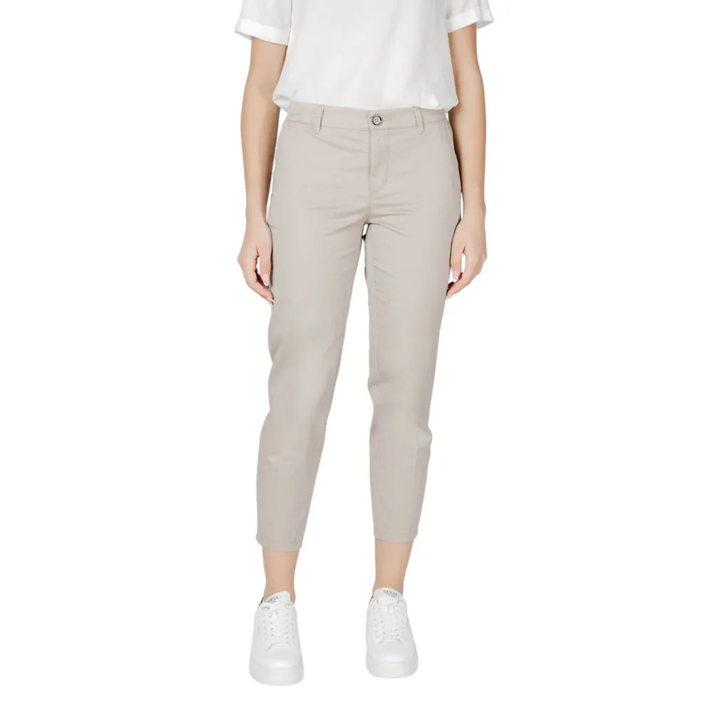 Beige Cotton Jeans & Pant