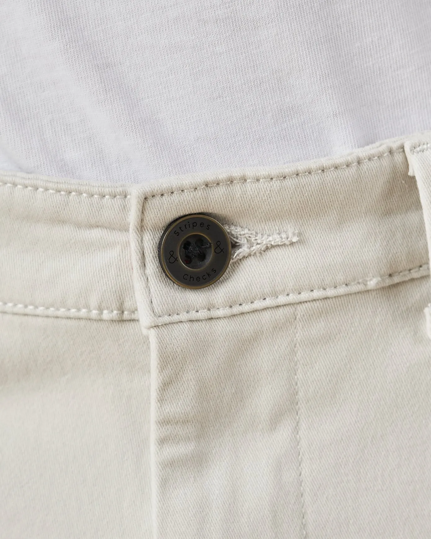 Beige Stretch Chino Pants