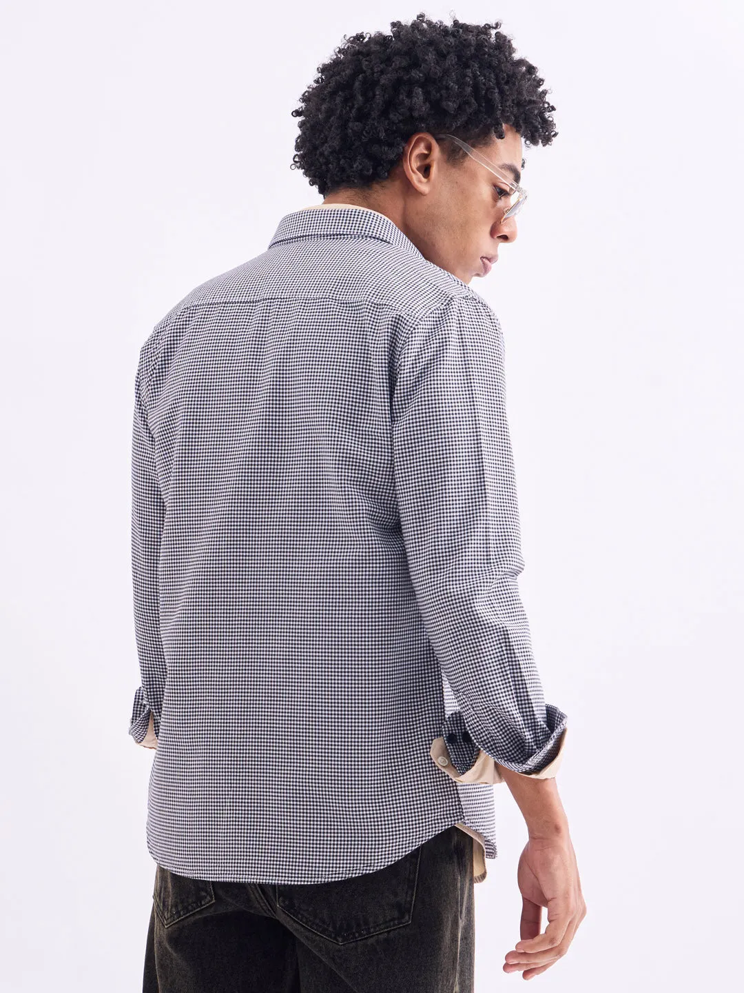 Black Checks Slim Fit Shirt