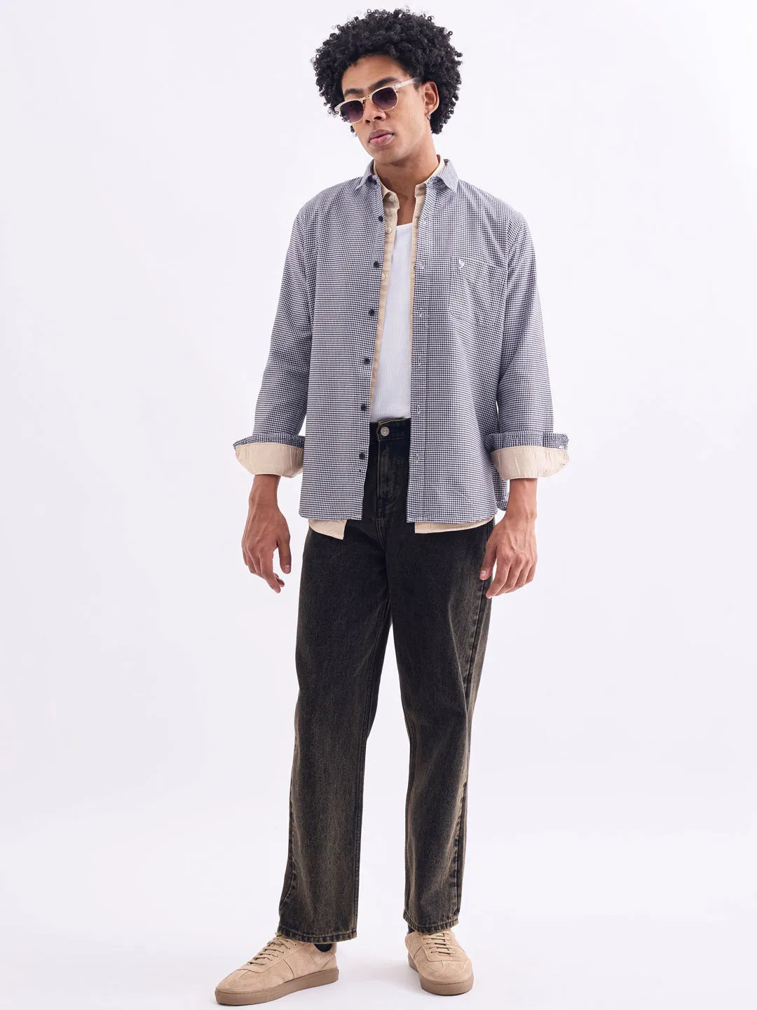 Black Checks Slim Fit Shirt