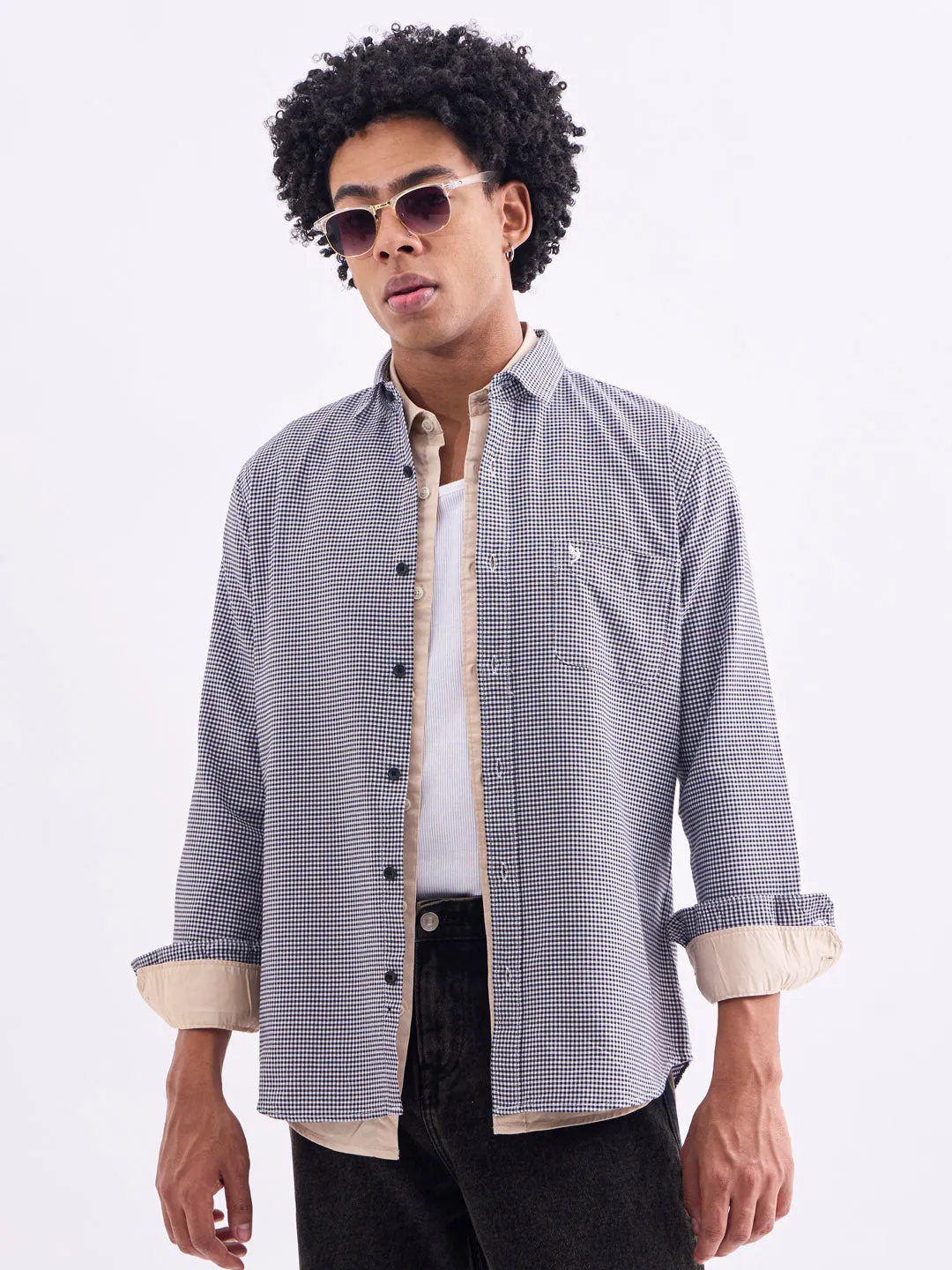 Black Checks Slim Fit Shirt