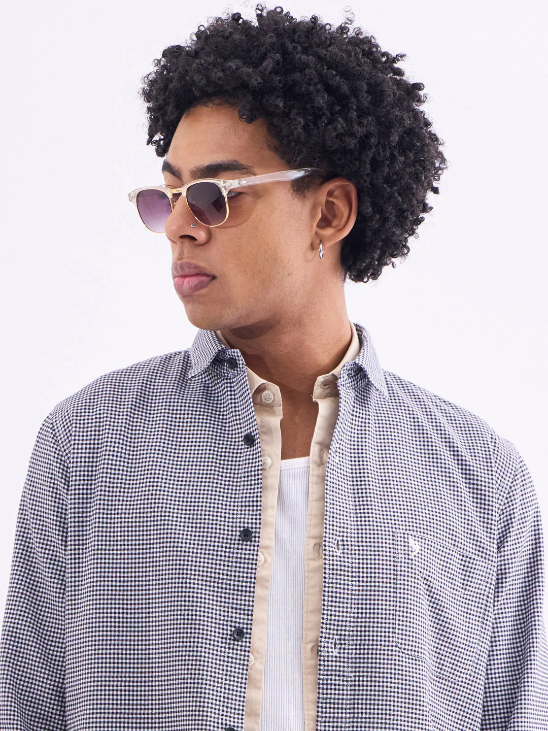 Black Checks Slim Fit Shirt