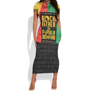 Black Father By Popular Demand Short Sleeve Bodycon Dress African Art DT03
