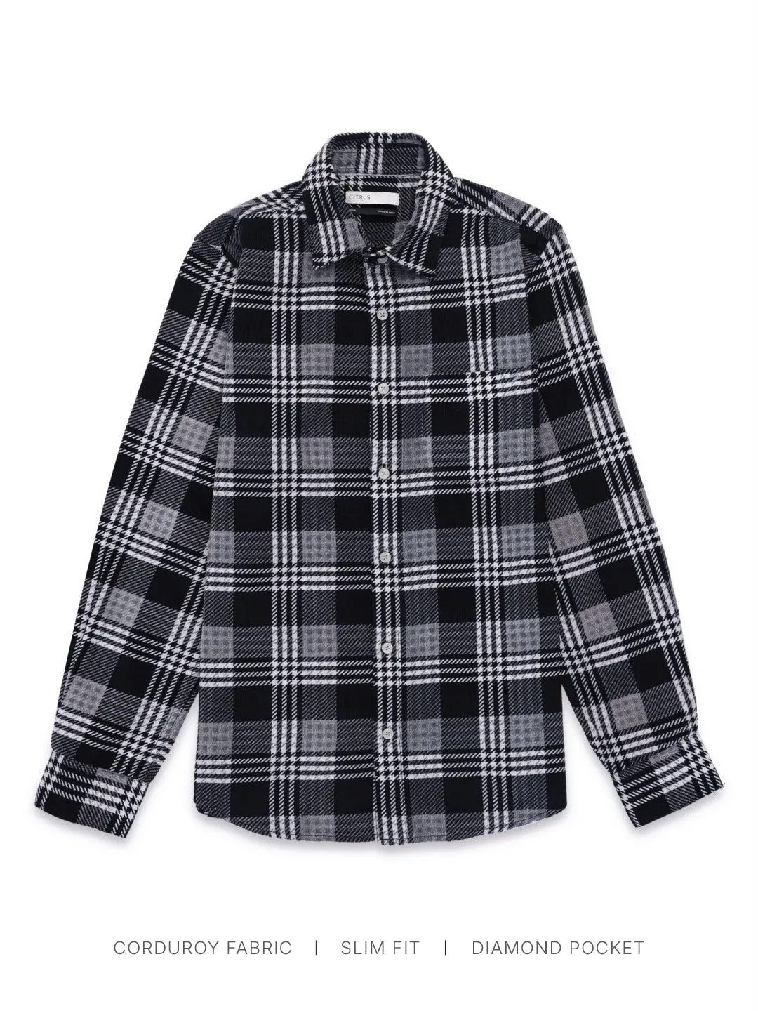 Black Flannel Corduroy Shirt