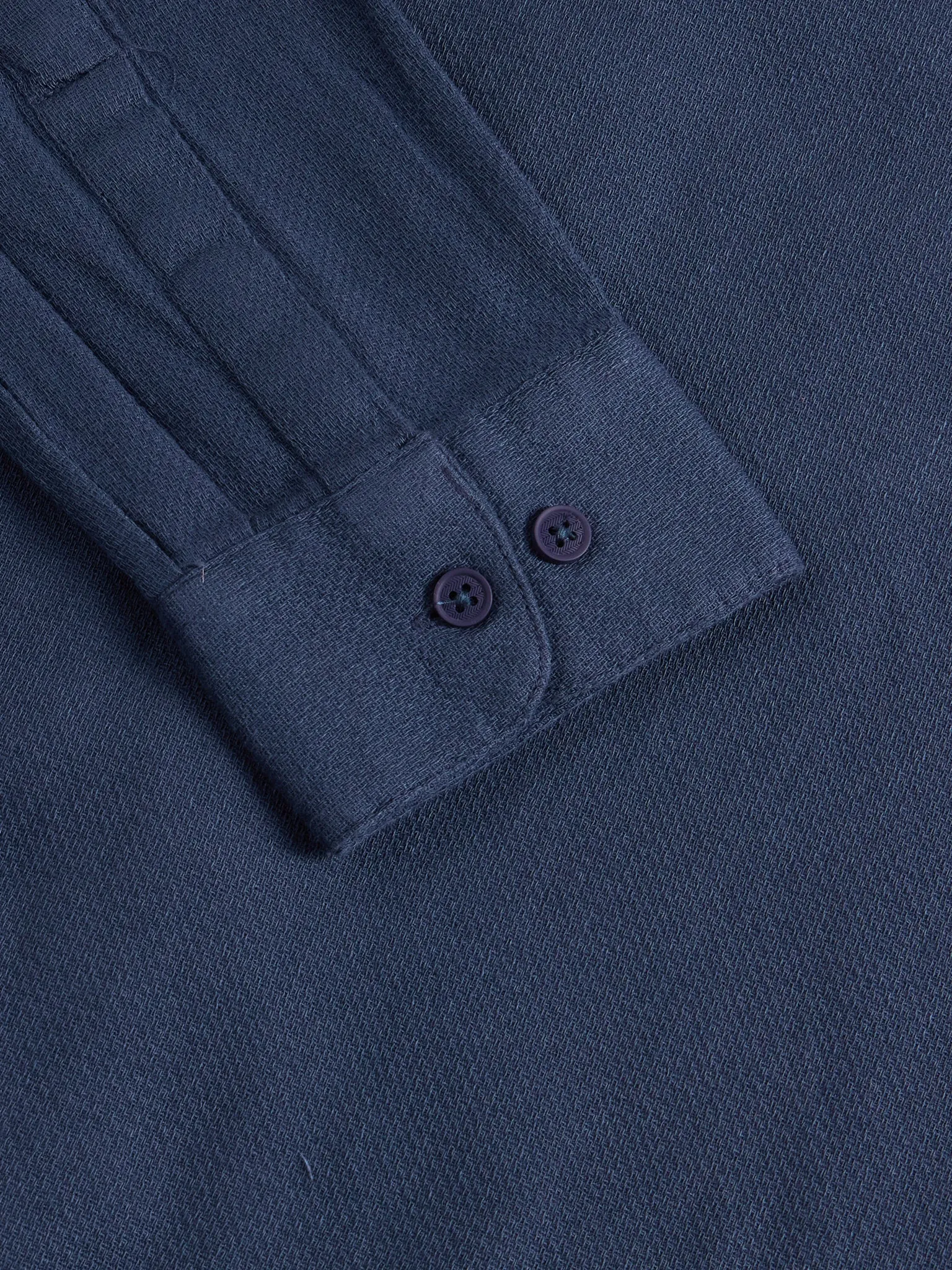 Blue Chinese Collar Slim Fit Shirt
