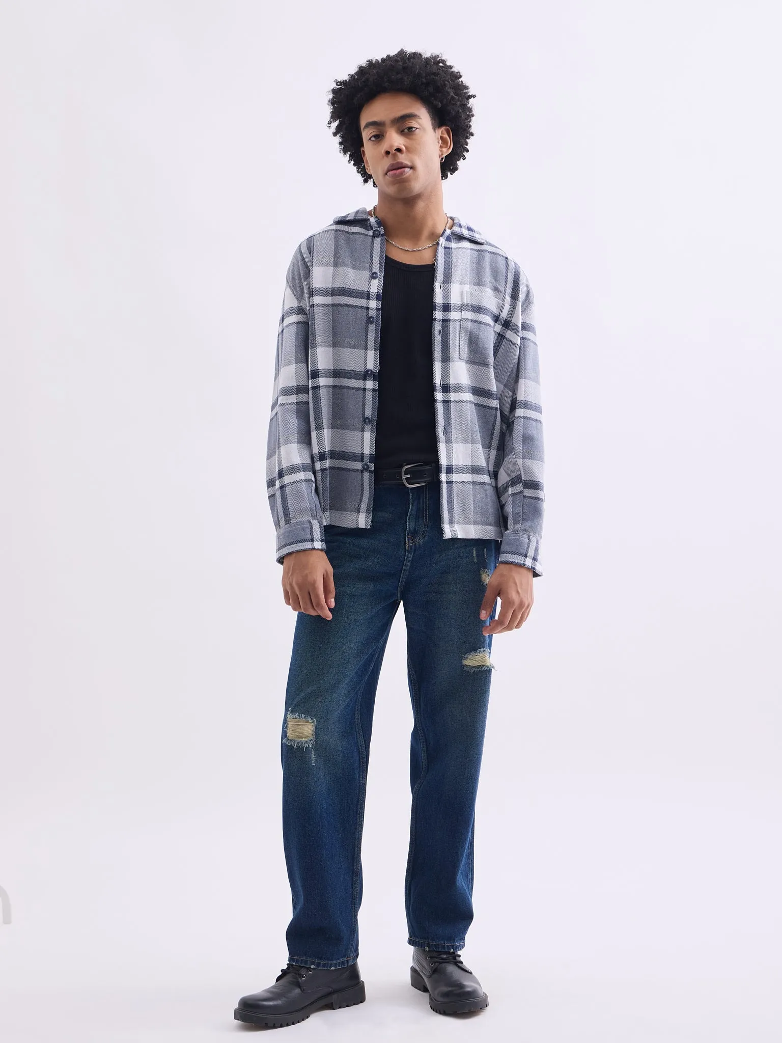 Blue Flannel Overshirt