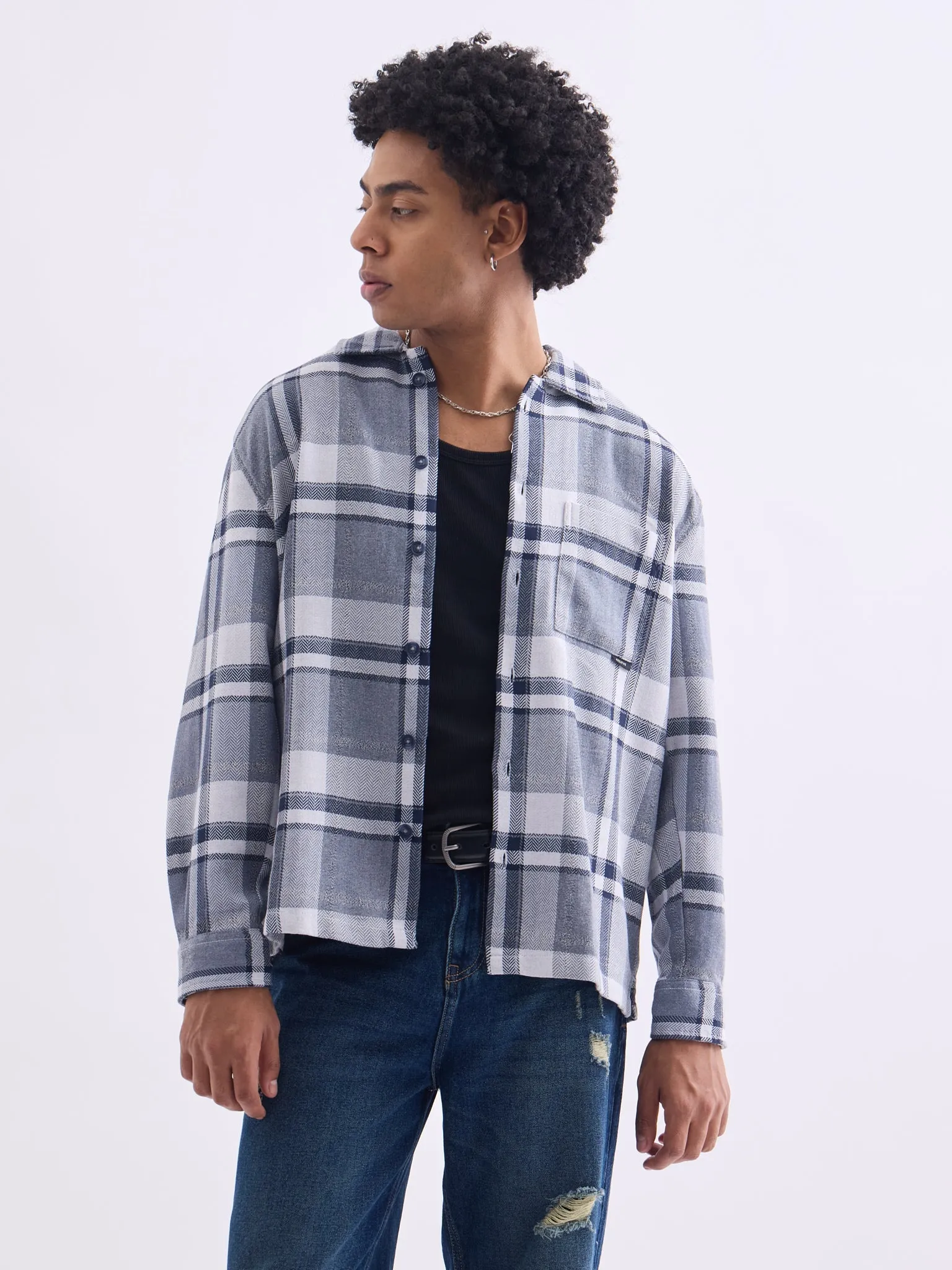 Blue Flannel Overshirt