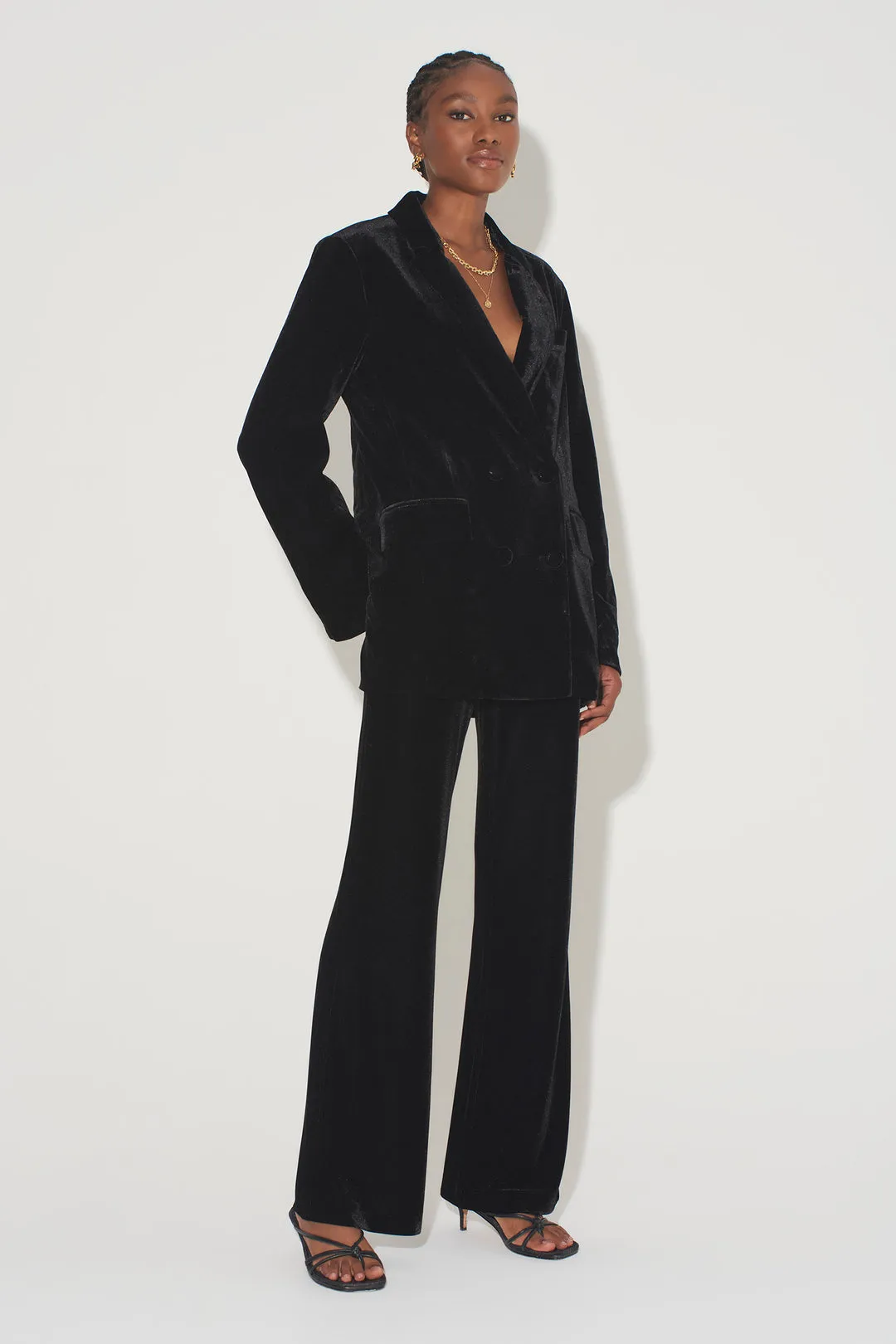 Bowie Velvet Pant, Black | HANSEN & GRETEL