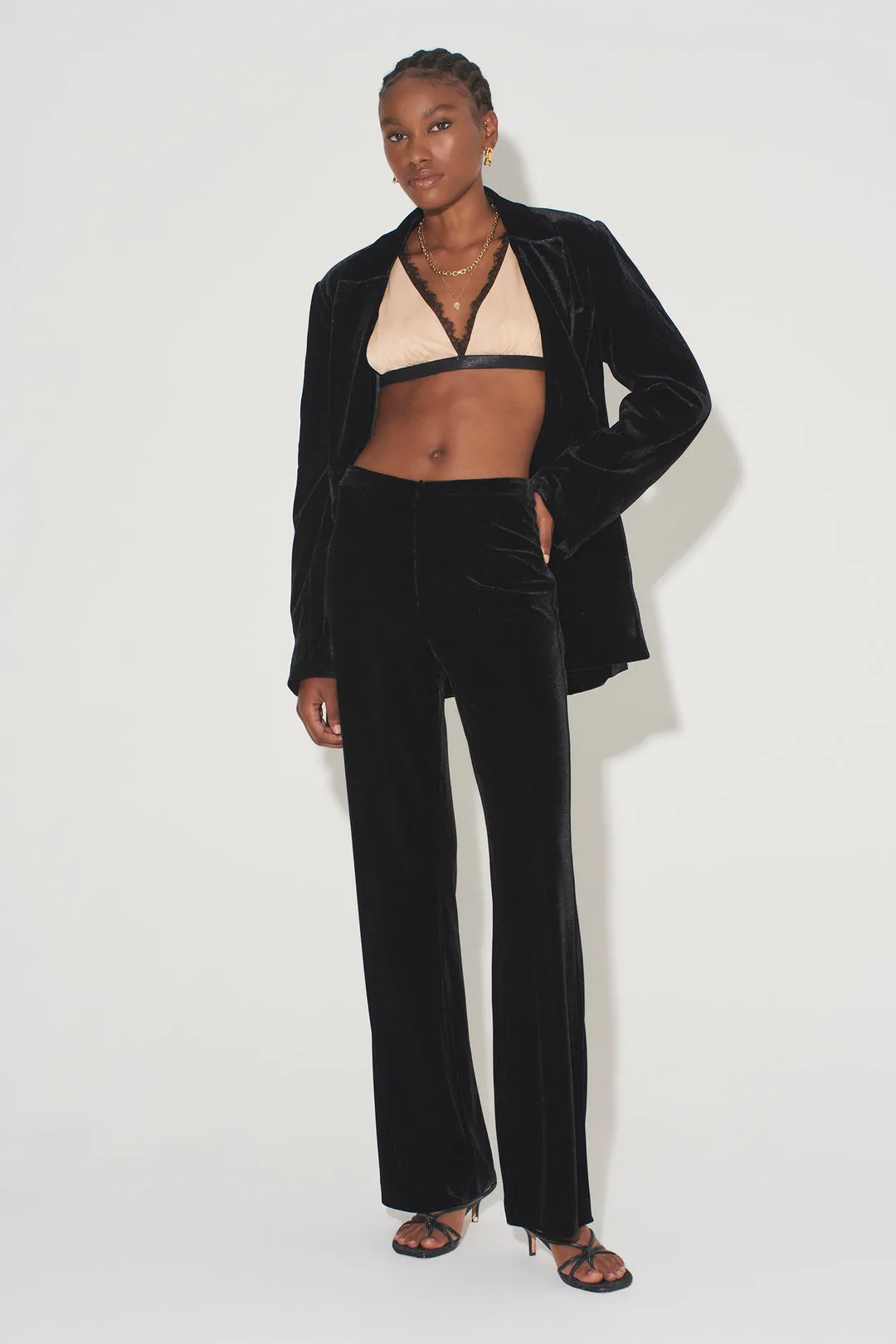 Bowie Velvet Pant, Black | HANSEN & GRETEL