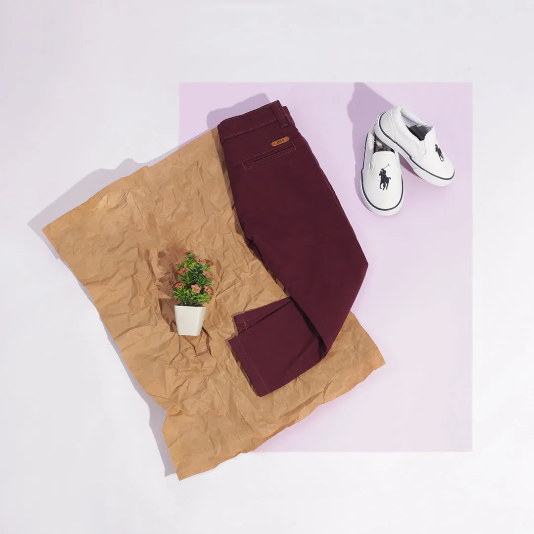 Boys Mahroon Chinos Pant