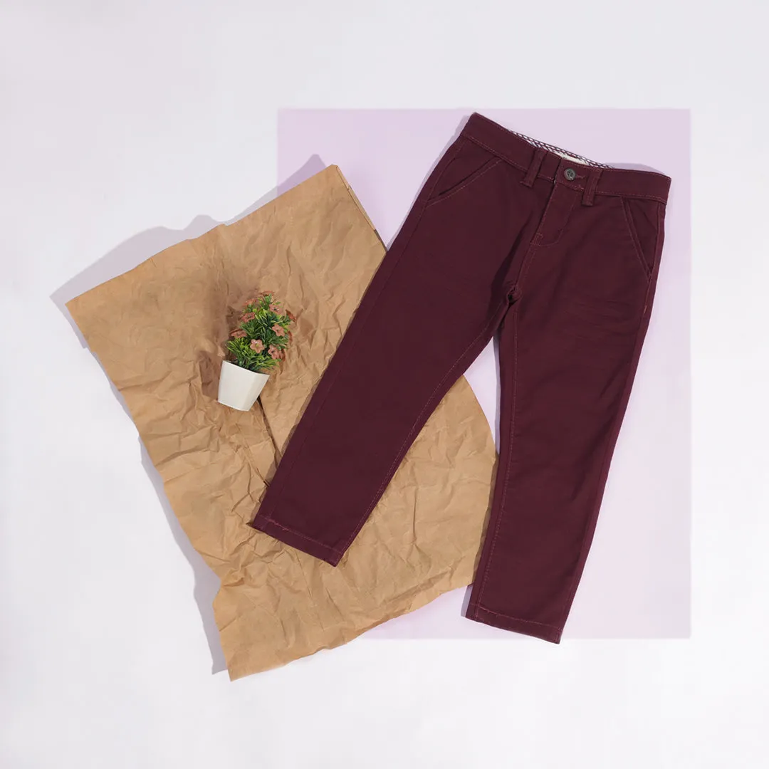 Boys Mahroon Chinos Pant