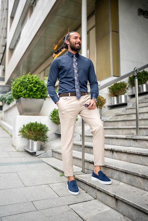 Brabion Massimo Beige Slim Fit Chino Pants