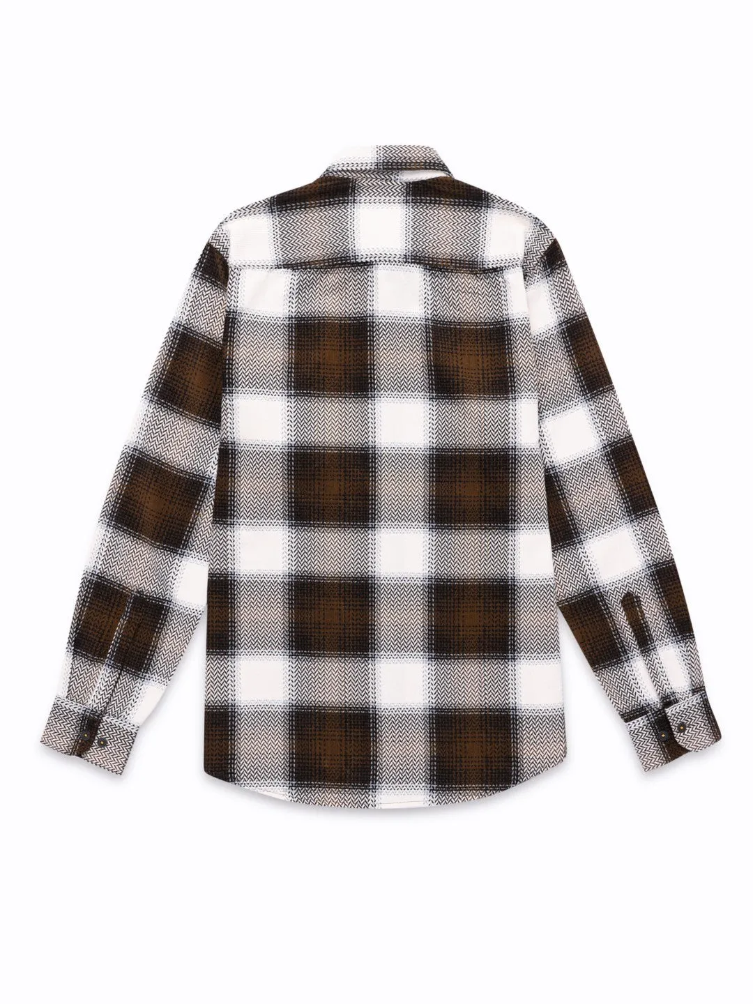 Brown Corduroy Flannel Checks Shirt