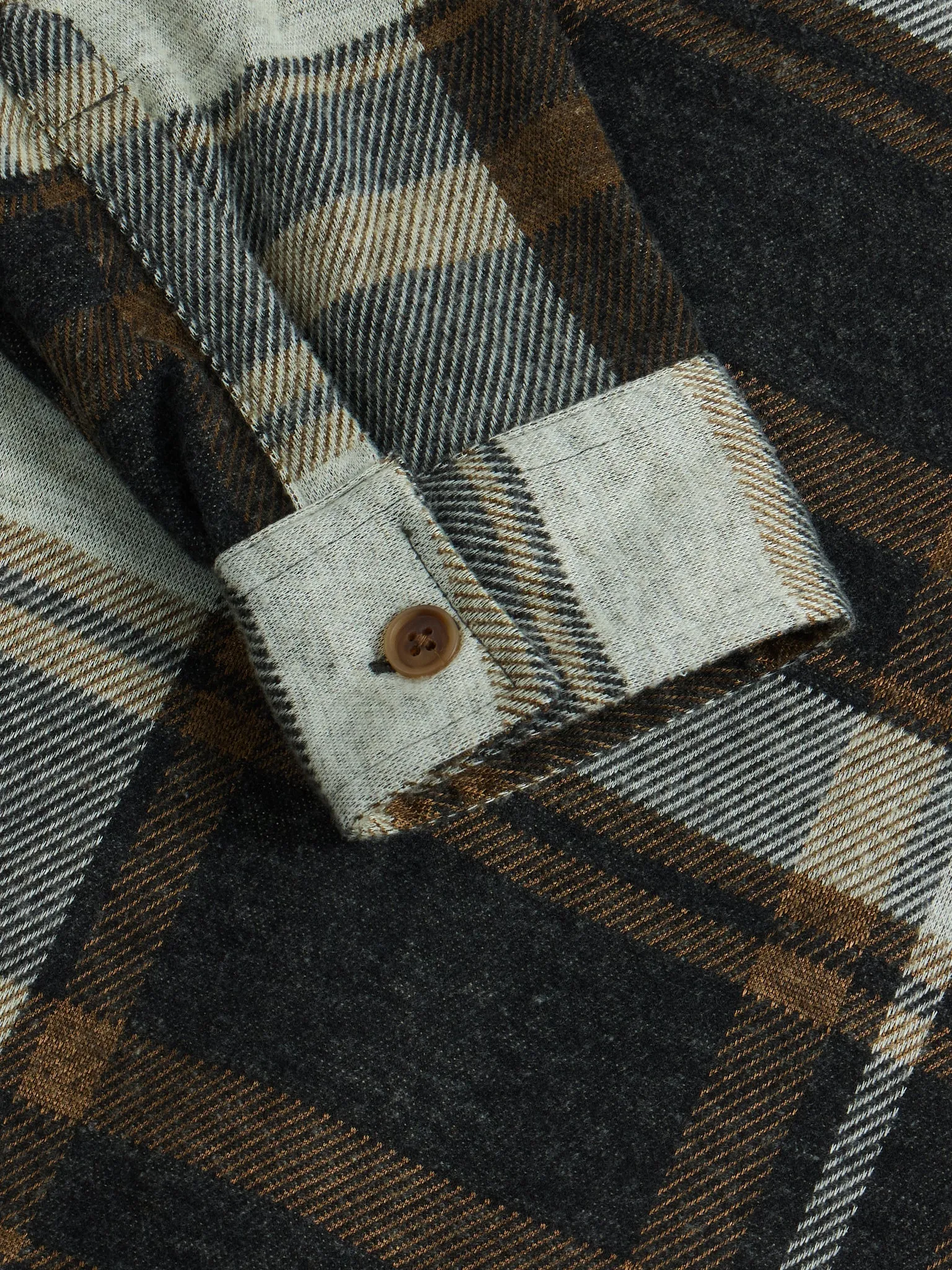 Brown Flannel Jacker Collar Overshirt
