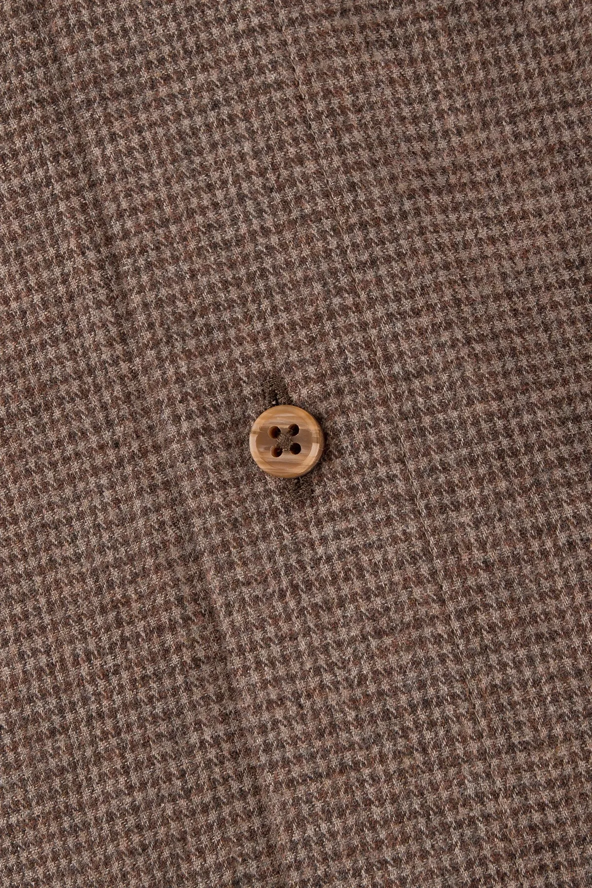Brown houndstooth flannel regular fit shirt