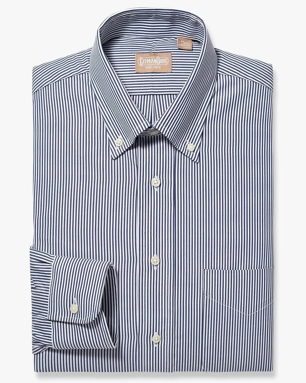 Button Down Bengal Stripe Navy - Tailored