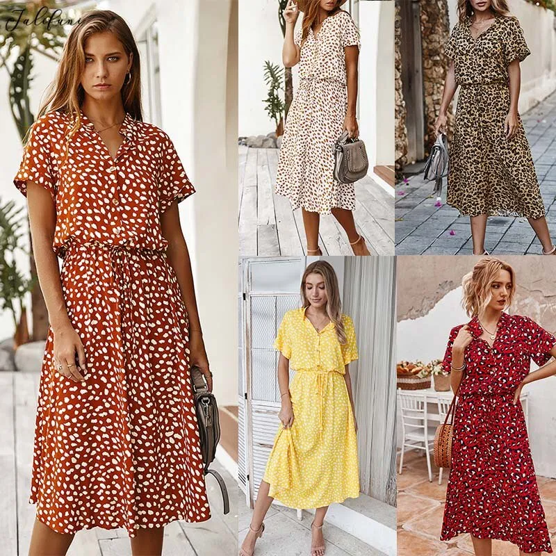 C Print Short Sleeve Sashes A line Party Dresses