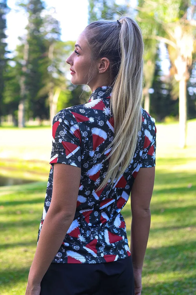 CA Ladies Funky Golf Shirt | Santa's Hat
