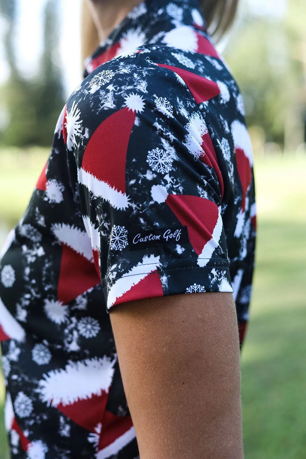 CA Ladies Funky Golf Shirt | Santa's Hat