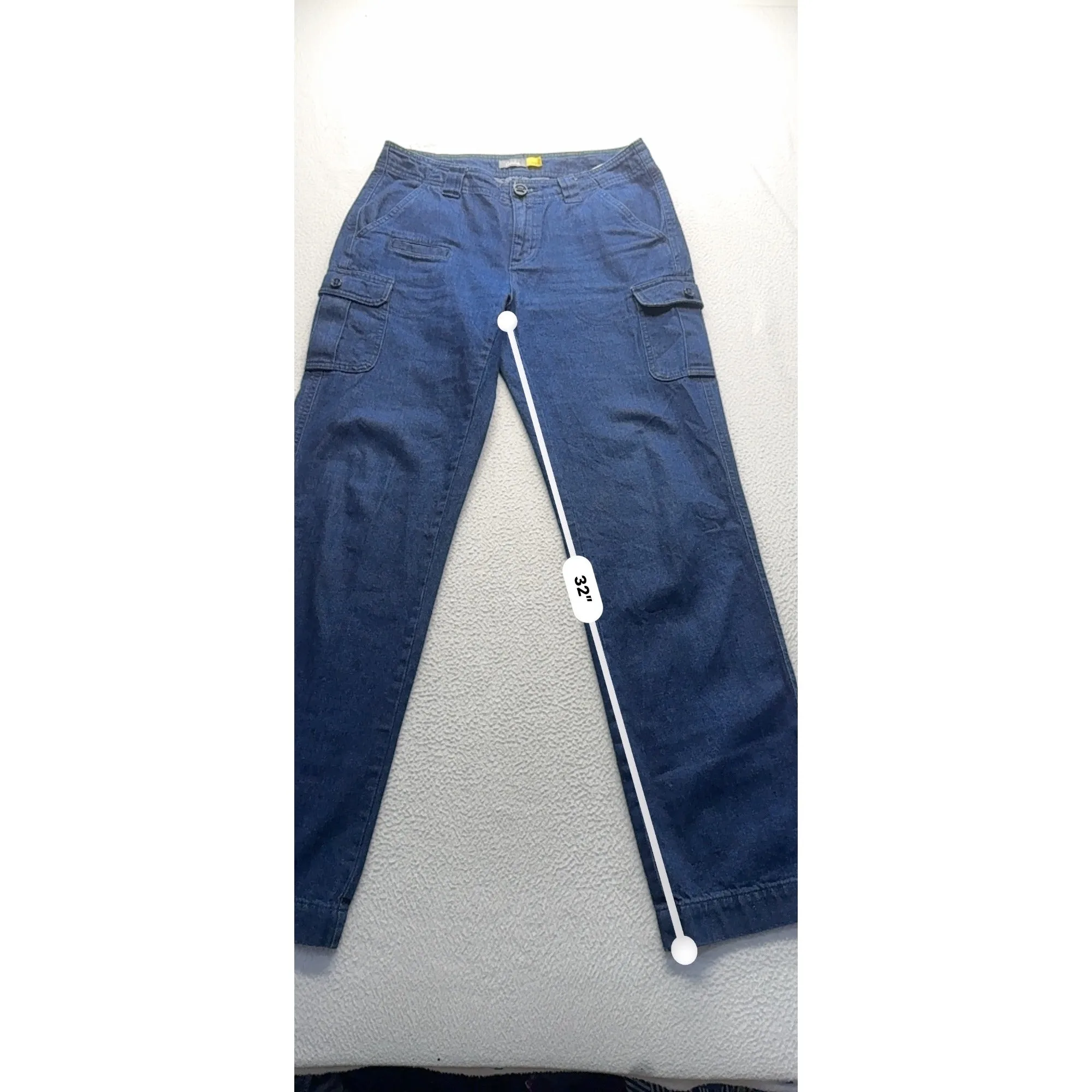 Cabelas Womens Blue Denim Cargo Pants Size 4 With Multiple Pockets #7830