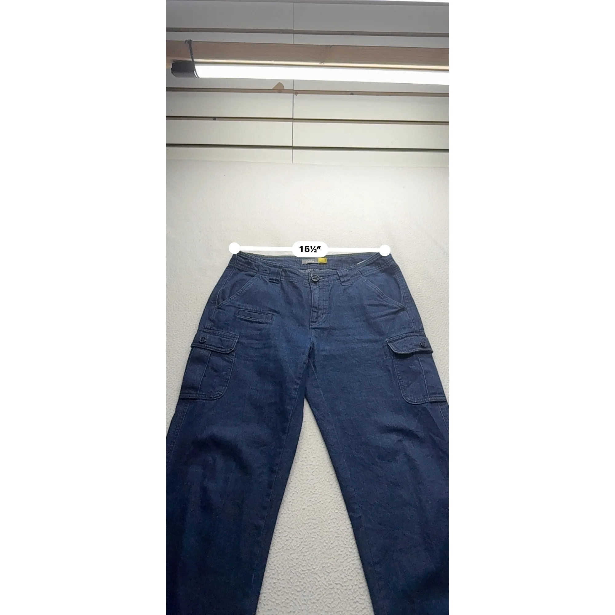 Cabelas Womens Blue Denim Cargo Pants Size 4 With Multiple Pockets #7830