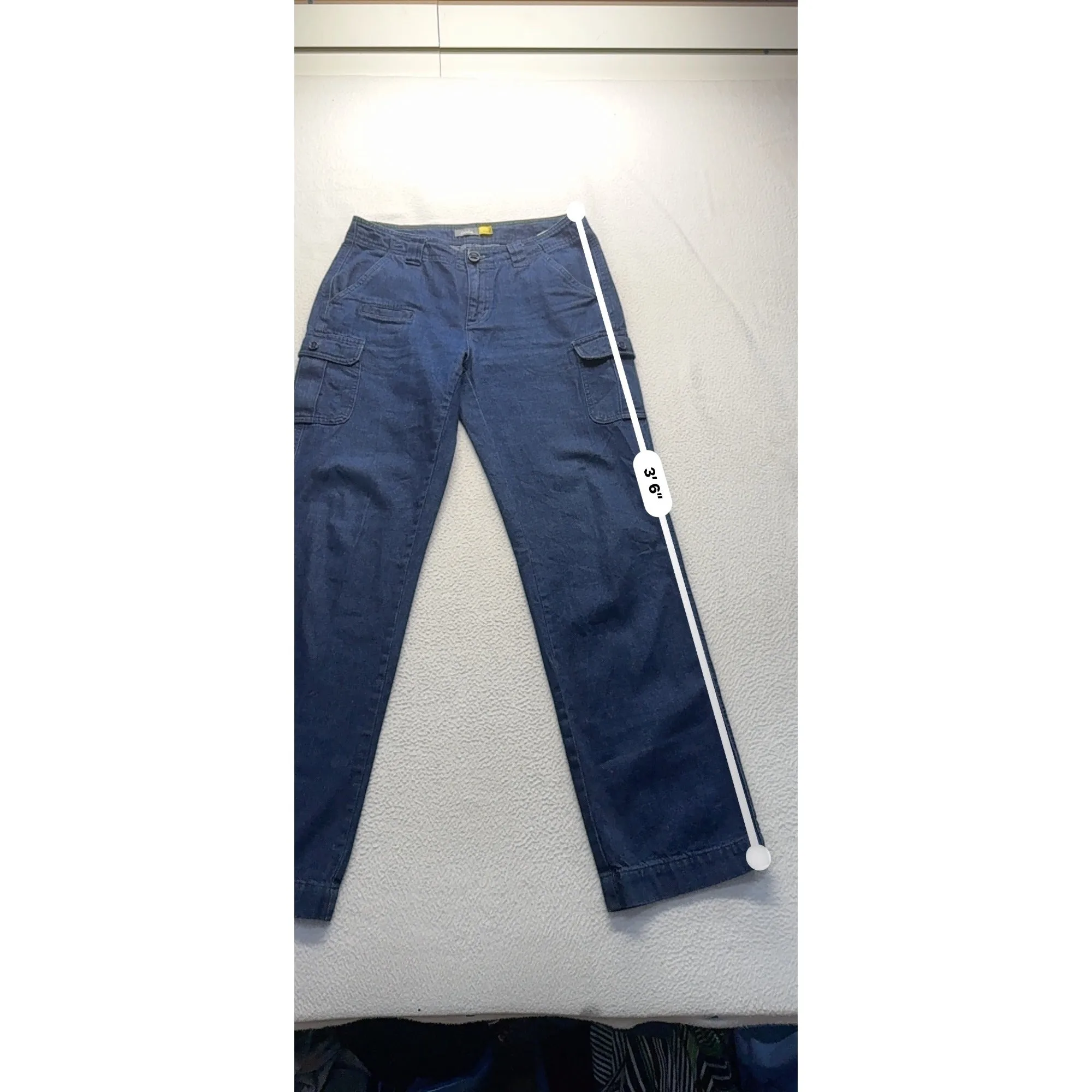 Cabelas Womens Blue Denim Cargo Pants Size 4 With Multiple Pockets #7830