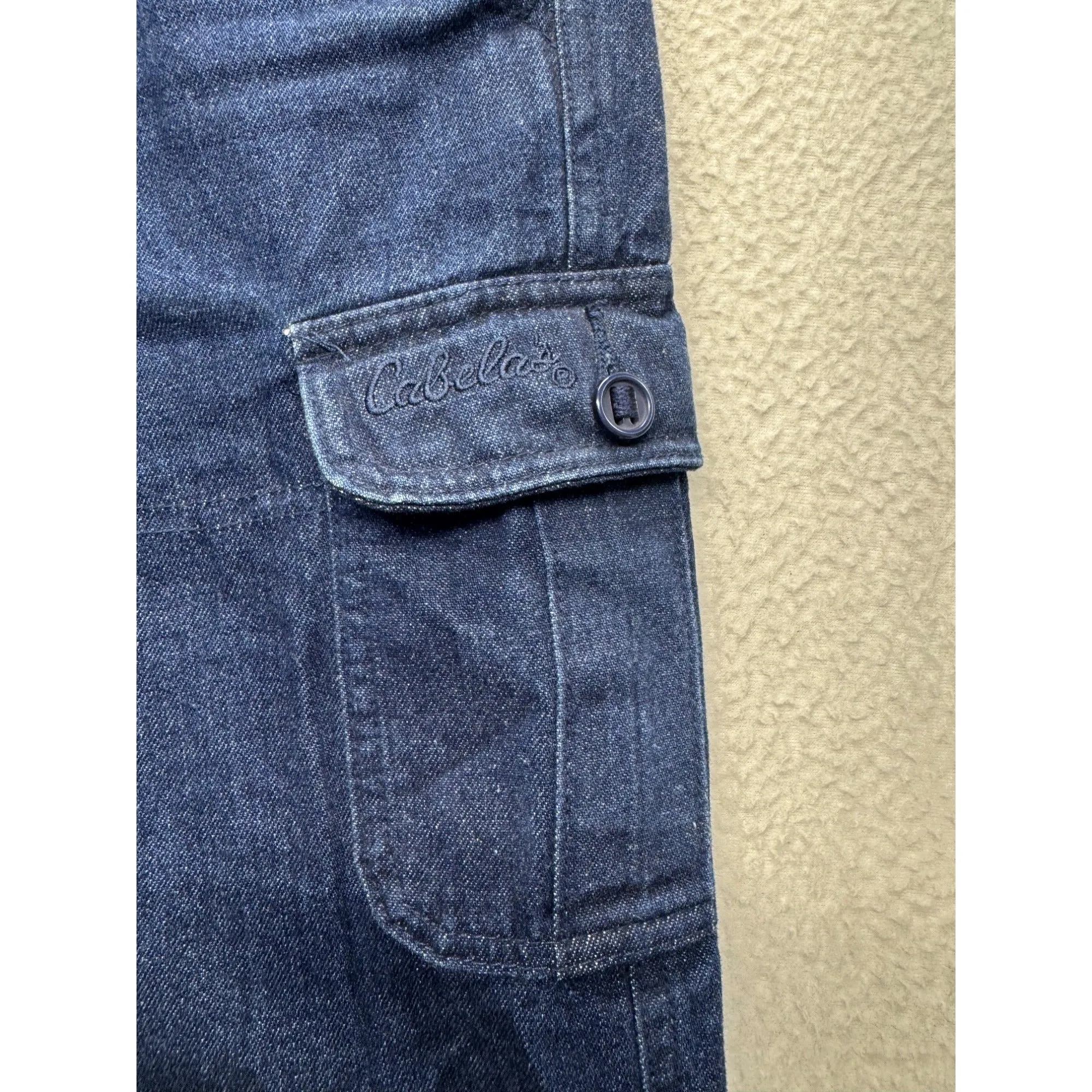 Cabelas Womens Blue Denim Cargo Pants Size 4 With Multiple Pockets #7830